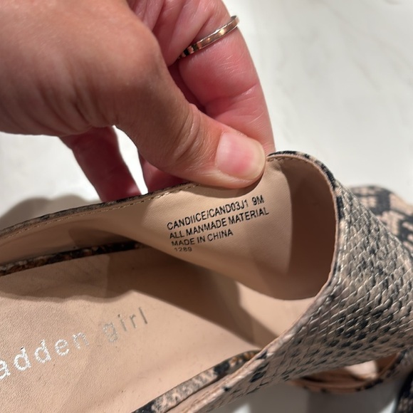 Madden Girl Black and Tan Snake Print Mules — Candiice - Picture 6 of 6